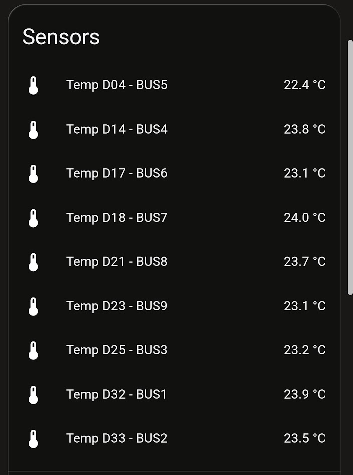 Temperature sensor display